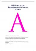 HSI Instructor Development Course Exam Questions and Answers