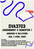 DVA3703 Assignment 2 Semester 1 &vert; Due 7 April 2025