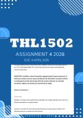 THL1502 Assignment 4 2026 - Due 8 April 2026