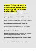 Animal Science Industry Certification Study Guide questions fully solved & updated 2025