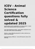 ICEV - Animal Science Certification questions fully solved & updated 2025&period;