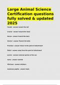 Large Animal Science Certification questions fully solved & updated 2025&period;
