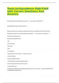 Texas Jurisprudence High-Yield with Correct Questions And Answers