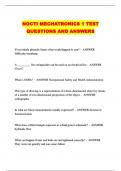  NOCTI MECHATRONICS 1 TEST QUESTIONS AND ANSWERS