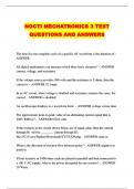  NOCTI MECHATRONICS 3 TEST QUESTIONS AND ANSWERS