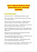 NOCTI MECHATRONICS EXAM QUESTIONS WITH VERIFIED ANSWERS