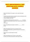 NOCTI MECHATRONICS 2 TEST QUESTIONS WITH CORRECT ANSWERS