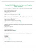 Nursing 225&vert; 120 Questions And Answers &vert; Complete Study Solutions