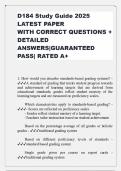 D184 Study Guide 2025 LATEST PAPER WITH CORRECT QUESTIONS &plus; DETAILED ANSWERS&vert;GUARANTEED PASS&vert; RATED A&plus;