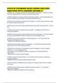 STATE OF COLORADO SALES LICENSE 2025&sol;2026 QUESTIONS WITH ANSWERS GRADED A&plus;