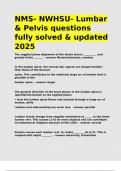 NMS- NWHSU- Lumbar & Pelvis questions fully solved & updated 2025&period;