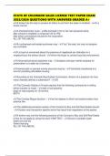 STATE OF COLORADO SALES LICENSE TEST PAPER EXAM 2025&sol;2026 QUESTIONS WITH ANSWERS GRADED A&plus;