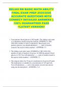 RELIAS RN BASIC MATH ABILITY  FINAL EXAM PREP 2025&sol;2026  ACCURATE QUESTIONS WITH  CORRECT DETAILED ANSWERS &vert;&vert;  100&percnt; GUARANTEED PASS  <LATEST VERSION> 