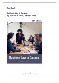 Test Bank For Business Law in Canada&comma; 13th Edition by Richard A&period; Yates&comma; Trevor Clarke&comma; Angus Ng&comma; Teresa Bereznicki-Korol Chapter 1-16 &vert;&vert; Latest Update 2025