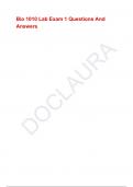 Bio 1010 Lab Exam 1 Questions And Answers
