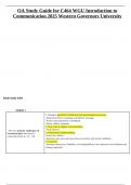 OA Study Guide for C464 WGU Introduction to Communication 2025 Western Governors University