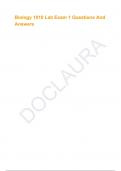 Biology 1010 Lab Exam 1 Questions And Answers