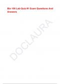 Bio 100 Lab Quiz &num;1 Exam Questions And Answers
