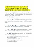 NFHS 2025 Basketball Exam Part II LATEST UPDATE &vert; WITH CORRECT QUESTIONS &plus; ANSWERS&vert; GRADED A&plus;
