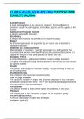 CA LIFE & HEALTH INSURANCE EXAM QUESTIONS WITH COMPLETE SOLUTION