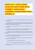 NFHS Unit 2 &comma;2025 LATEST UPDATED EXAM PAPER WITH CORRECT QUESTIONS &plus; ANSWERS&vert; GUARANTEED PASS &vert; GRADED A&plus;NFHS Unit 2 &comma;2025 LATEST UPDATED EXAM PAPER WITH CORRECT QUESTIONS &plus; ANSWERS&vert; GUARANTEED PASS &vert; GRADED A&plus;
