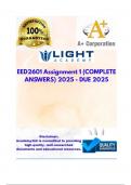 EED2601 Assignment 1 (COMPLETE ANSWERS) 2025  - DUE  2025;   100% trusted,  comprehensive  and complete reliable solution with clear explanation