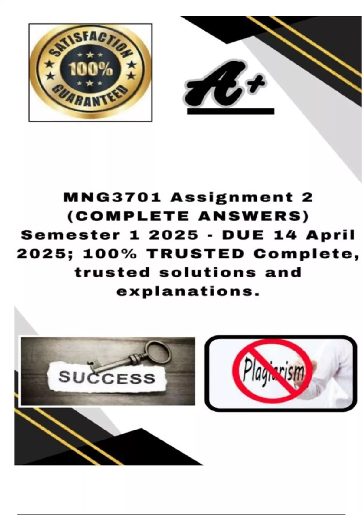 MNG3701 Assignment 2 (COMPLETE ANSWERS) Semester 1 2025 - DUE 14 April ...