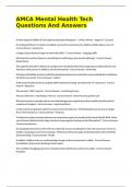 AMCA Mental Health Tech Questions And Answers&period;