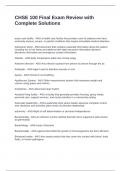 CHSE 100 Final Exam Review with Complete Solutions