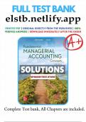 Solutions Manual for Fundamental Managerial Accounting Concepts 10th Edition by Edmonds Full Chapter Latest Test Bank&period; Chapter 01 - Management Accounting &period;