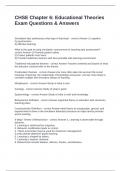 CHSE Chapter 6 Educational Theories Exam Questions & Answers