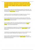 PN FUNDAMENTALS ONLINE PRACTICE B QUESTIONS AND ANSWERS UPDATED 2025&sol;2026 A COMPLETE SOLUTION ALL ANSWERS 100&percnt; CORRECT DETAILED BEST GRADED A&plus; FOR SUCCESS