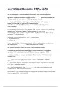 International Business- FINAL EXAM Questions and answers graded A&plus; 2025&sol;2026