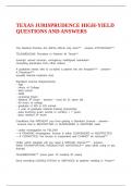 TEXAS JURISPRUDENCE HIGH-YIELD QUESTIONS AND ANSWERS