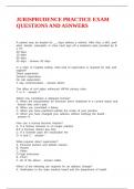JURISPRUDENCE PRACTICE EXAM QUESTIONS AND ASNWERS
