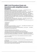 MBE Civil Procedure Exam set Questions with simplified correct Answers