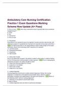 Ambulatory Care Nursing Certification Practice 1 Exam Questions Marking Scheme New Update &lpar;A&plus; Pass&rpar;
