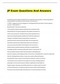 JP Exam Questions And Answers&period;