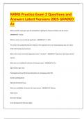 NAMS Practice Exam 2 Questions and Answers Latest Versions 2025 GRADED A&plus;