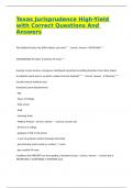 Texas Jurisprudence High-Yield with Correct Questions And Answers