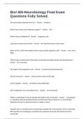 Biol 405-Neurobiology Final Exam Questions Fully Solved&period;