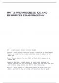 UNIT 2 PREPAREDNESS&comma; ICS&comma; AND RESOURCES EXAM GRADED A&plus;