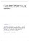 S-130 Module 1 &lpar;Preparedness&comma; ICS&comma; & Resources&rpar; exam with complete solutions