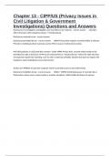 Chapter 13 - CIPP&sol;US &lpar;Privacy Issues in Civil Litigation & Government Investigations&rpar; Questions and Answers