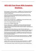 HPS 420 Final Exam With Complete Solutions 