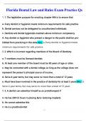 Florida Dental Law and Rules Exam Practice Questions and Answers 100&percnt; Correct 2025&sol;2026&period;