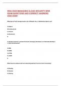 WGU-D320 MANAGING CLOUD SECURITY COMPLETE EXAM QUESTIONS AND CORRECT DETAILED ANSWERS 2025&sol;2026 LATEST UPDATE&vert;&vert; ALREADY GRADED