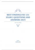  NU 131 EXAM 3 QUESTIONS AND ANSWERS 2025 BEST FINDINGS NU 131 