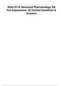 WGU D116 Advanced Pharmacology OA Pre-Assessment 50 Verified Questions & Answers&period;