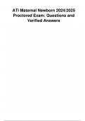 ATI Maternal Newborn &lpar;Latest 2025 Update&rpar; Proctored Exam Questions and Verified Answers&period;